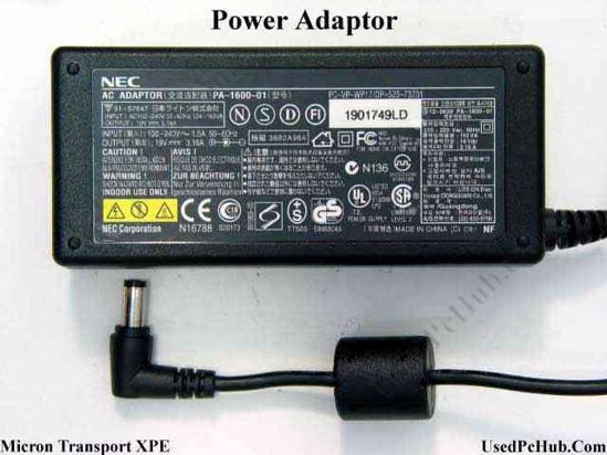 MicronPC (MPC) Transport XPE AC Adapter- Laptop