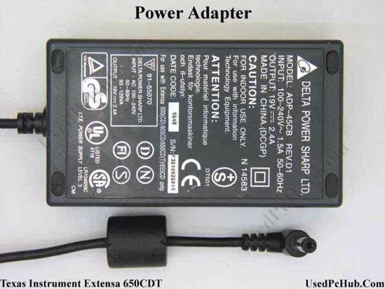 Texas Instruments Extensa 650CDT AC Adapter- Laptop