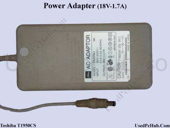 Toshiba T1950CS AC Adapter- Laptop