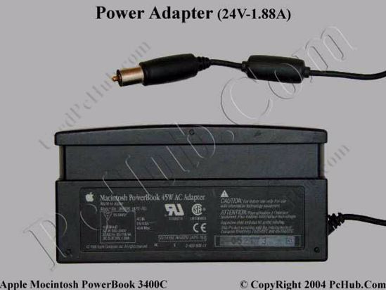 Apple Macintosh PowerBook 3400C AC Adapter- Laptop M7332