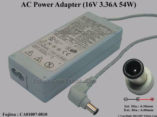 Fujitsu Common Item (Fujitsu / Fujitsu Siemens) AC Adapter- Laptop CA01007-0810, 16V 3.3