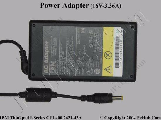 IBM Thinkpad Series AC Adapter- Laptop 02K6497, 11J8956, 16V 3.36A, Tip C (2-prong)