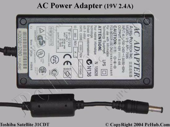 Toshiba Satellite 31CDT AC Adapter- Laptop