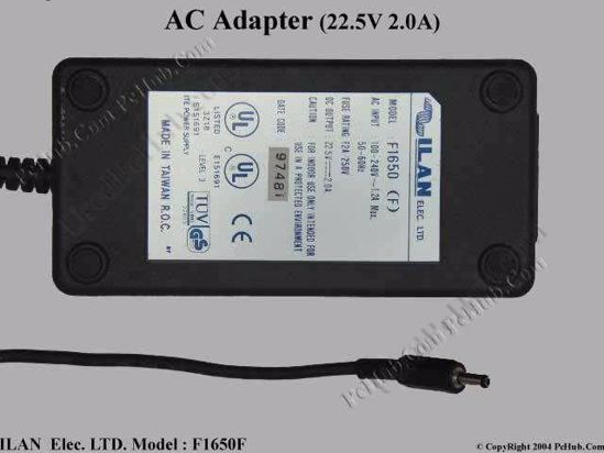 ILAN F1650F AC Adapter- Laptop 22.5V 2.0A