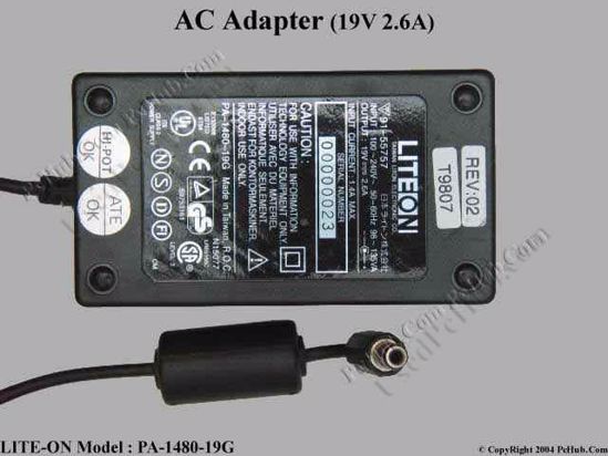 LITE-ON PA-1480-19G AC Adapter- Laptop 19V 2.6A, 4.8/1.7mm, 2-Prong