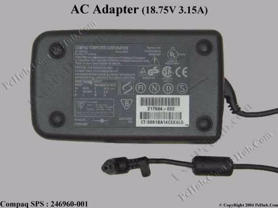 Compaq Armada Series AC Adapter- Laptop 246960-001(TipC)