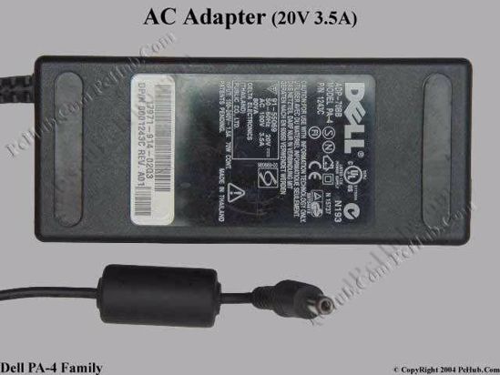 Dell Common Item (Dell) AC Adapter- Laptop 20V 3.5A, 5.5/2.5mm, 2-Prong