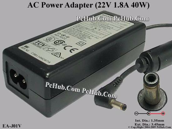 Sharp Common Item (Sharp) AC Adapter- Laptop EA-J01V, 22V 1.8A, Tip Z