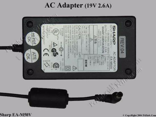 Sharp Common Item (Sharp) AC Adapter- Laptop 19V 2.6A, 5.5/1.7mm, IEC C14