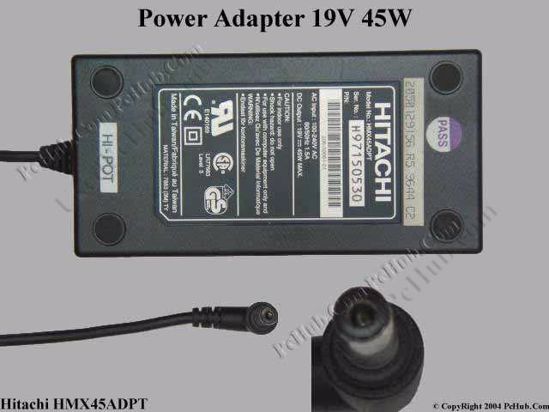 Hitachi Common Item (Hitachi) AC Adapter- Laptop HMX45ADPT, 19V 2.4A, Tip B