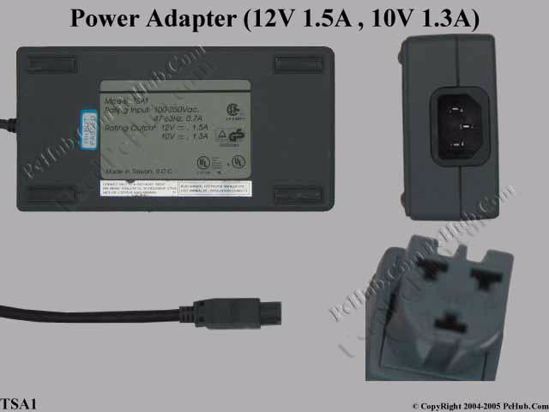 Digital Common Item (Digital) AC Adapter- Laptop 12V 1.5A , 10V 1.3A, 3-Hole, C14