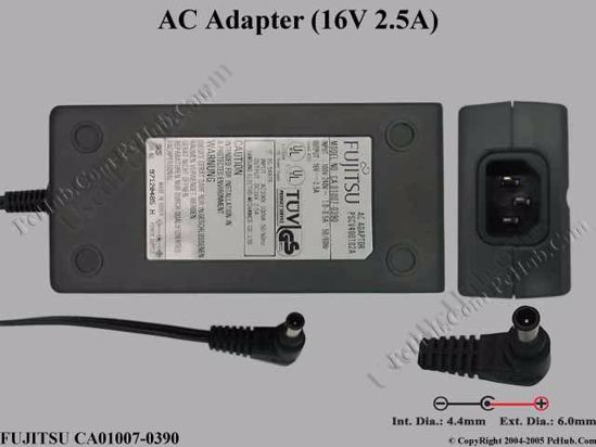 Fujitsu Common Item (Fujitsu / Fujitsu Siemens) AC Adapter- Laptop CA01007-0390, 16V 2.5