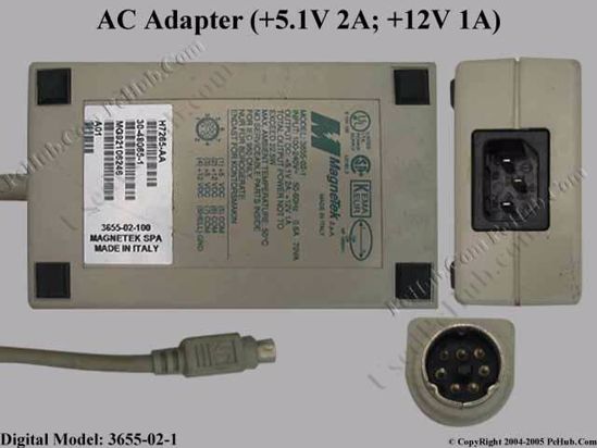 Digital Common Item (Digital) AC Adapter- Laptop 12V 1A, 5.1V 2A, 7-Pin, C14