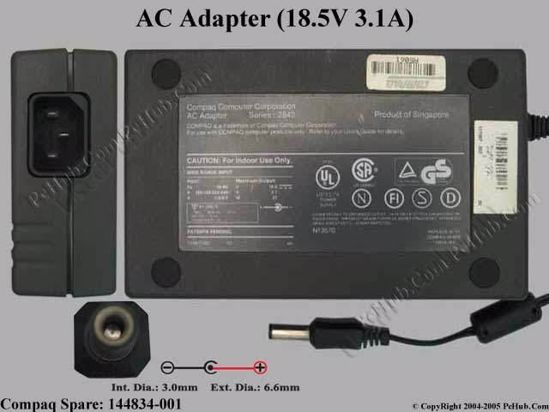 Compaq Common Item (Compaq) AC Adapter- Laptop 144834-001