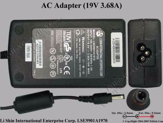 Li Shin LSE9901A1970 AC Adapter- Laptop 19V 3.68A, Tip C