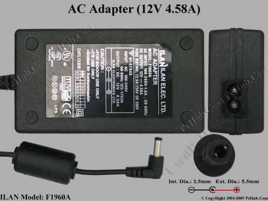 ILAN F1960A AC Adapter- Laptop 12V 4.58A