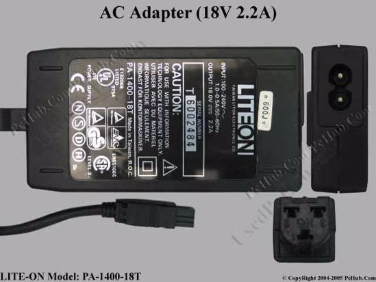 LITE-ON PA-1400-18T AC Adapter- Laptop 18V 2.2A, 3-pin