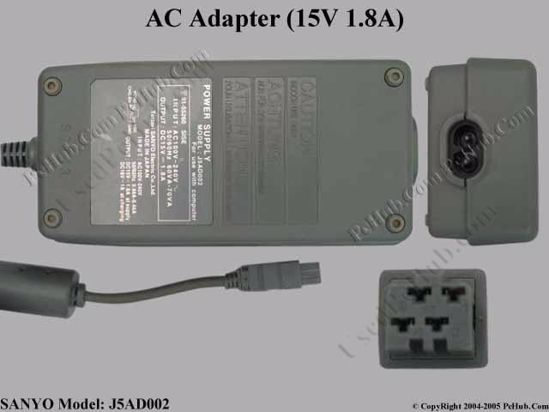 Sanyo J5AD002 AC Adapter- Laptop 15V 1.8A