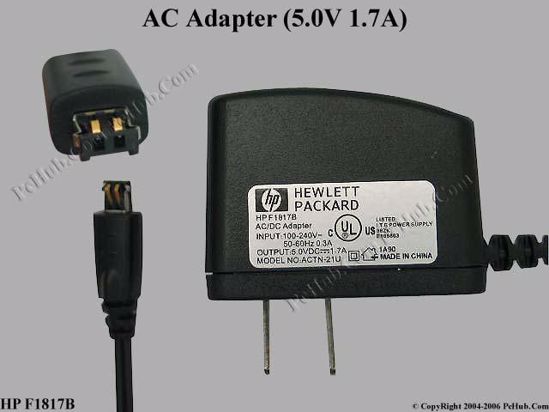 HP Common Item (HP) AC Adapter- Laptop F1817B, 5V 1.7A