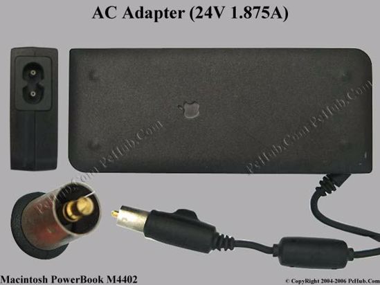 Apple Common Item (Apple) AC Adapter- Laptop M4402, 24V 1.875A, Tip G3, 2-prong