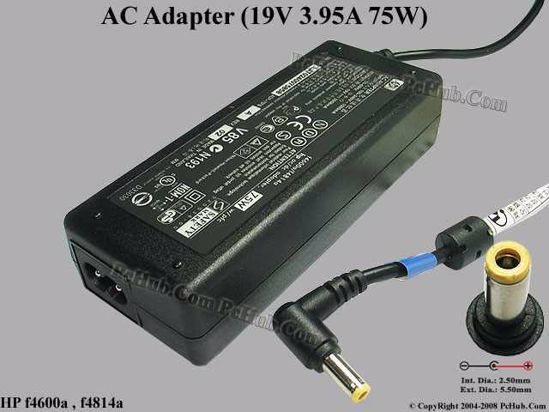 HP Common Item (HP) AC Adapter- Laptop 19V 3.95A, 5.5/2.5mm, 2-Prong