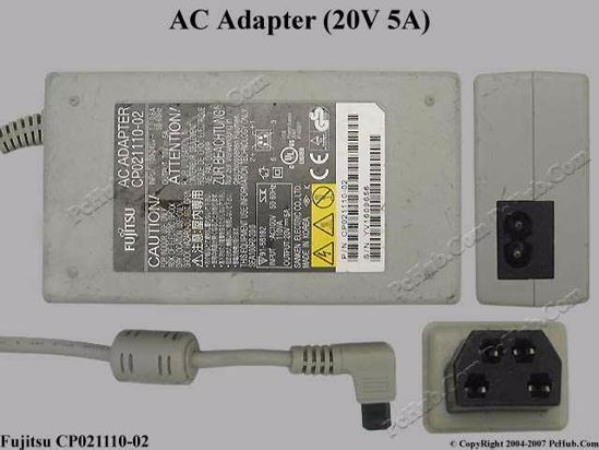 Fujitsu Common Item (Fujitsu / Fujitsu Siemens) AC Adapter- Laptop CP021110-02, 20V 5A