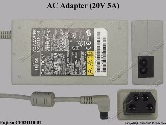 Fujitsu Common Item (Fujitsu / Fujitsu Siemens) AC Adapter- Laptop CP021110-01, 20V 5A