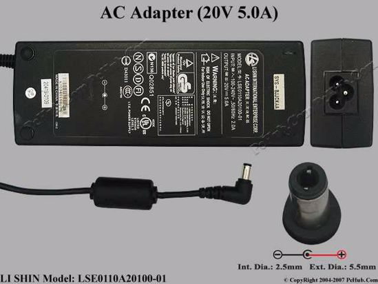 Li Shin LSE0110A20100-01 AC Adapter- Laptop 20V 5A, Tip C