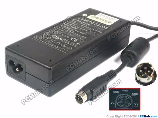 EPS F10903-A AC Adapter- Laptop 19V 4.75A, 4-Pin Din, 3-Prong, New