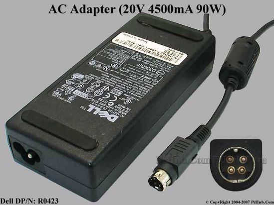 Dell Common Item (Dell) AC Adapter- Laptop 20V 4.5A, 4-Pin P1 4=V