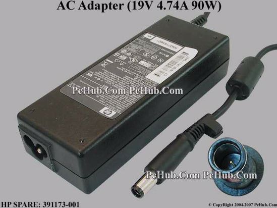 HP Common Item (HP) AC Adapter- Laptop 19V 4.74A, 7.4x5mm With Pin, 3-Prong