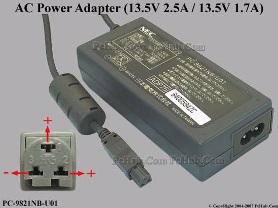 NEC Common Item (NEC) AC Adapter- Laptop ADP75, 13.5V 2.5A, 3-pin