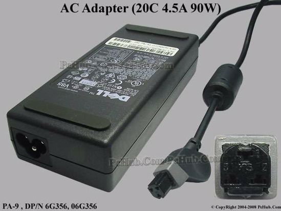 Dell Common Item (Dell) AC Adapter- Laptop 20V 4.5A 3-Hole, PA9, 3-Prong