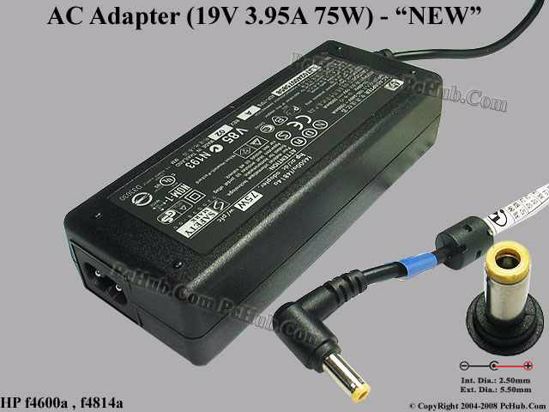 HP Common Item (HP) AC Adapter- Laptop 19V 3.95A, 5.5/2.5mm, 2-Prong, New