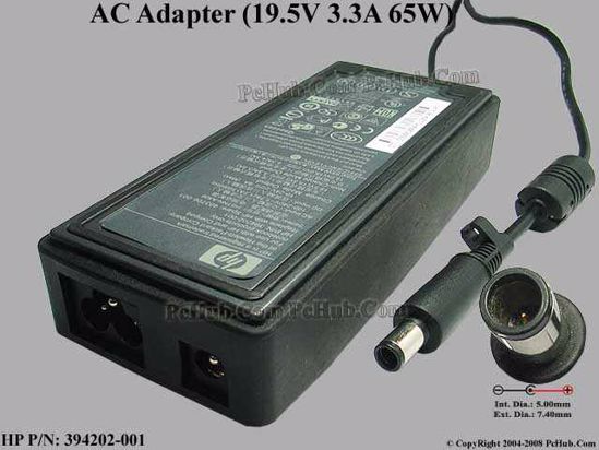 HP Common Item (HP) AC Adapter- Laptop 19.5V 3.3A, 7.4/5.0mm With Pin, 3-Prong, W/o Dong