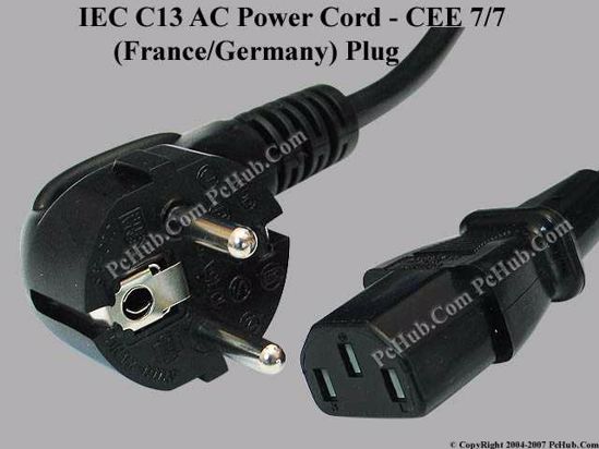 ACP CEE 7/7 Power Cord IEC C13 2-pin