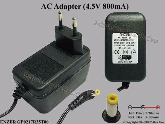 ENZER GP0217R35T00 AC Adapter- Laptop 4.5V 0.8A