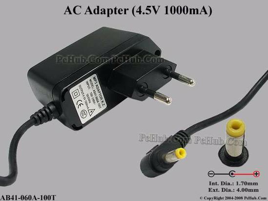 Other Brands K.Z. Adaptor AC Adapter- Laptop AB41-060A-100T, 4.5V 1A