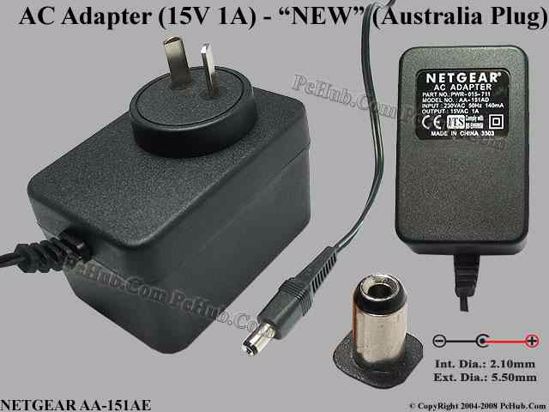 NETGEAR AA-151AE AC Adapter 13V-19V PWR-015-211, 15VAC 1A, NEW