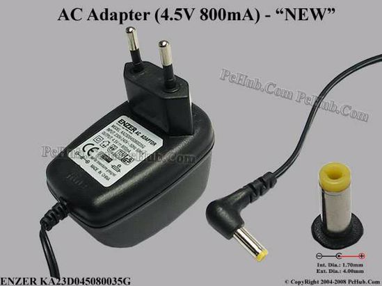 ENZER KA23D045080035G AC Adapter- Laptop 4.5V 0.8A, NEW