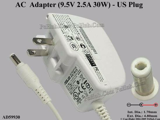 ASUS Common Item (Asus) AC Adapter- Laptop 9.5V 2.5A, Tip A,