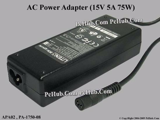 Targus APA02 AC Adapter- Laptop 15V 5A, Bare Tip