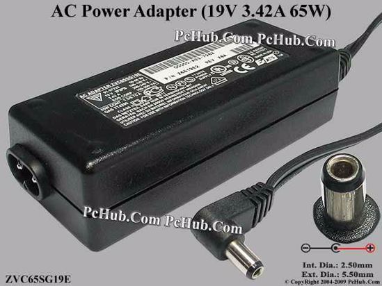 Other Brands EOS CORP AC Adapter- Laptop 19V 3.42A, 5.5/2.5mm, 2-Prong