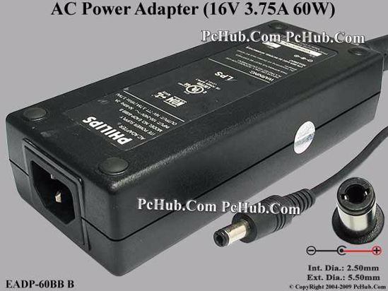 Philips Common Item (Philips) AC Adapter 13V-19V 16V 3.75A, 5.5/2.5mm, C14