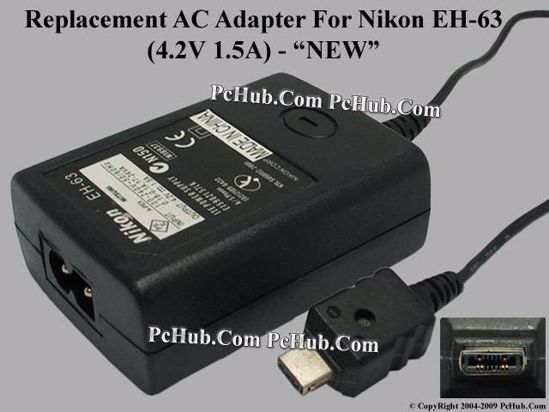 UPH For Nikon Camera- AC Adapter EH-63, 4.2V 1.5A, (2-prong)