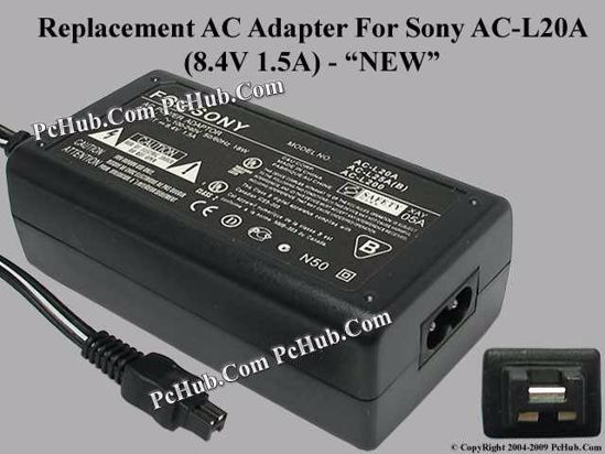 UPH For Sony Camera- AC Adapter AC-L200, 8.4V 1.5A, (2-prong)