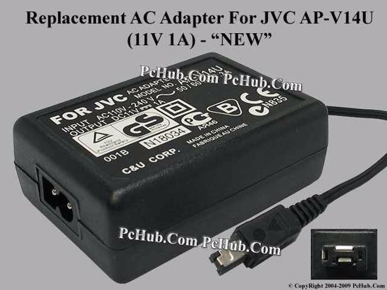 UPH For JVC Camera- AC Adapter AP-V14U, 11V 1A, (2-Prong)