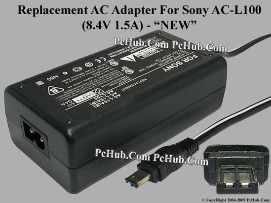 UPH For Sony Camera- AC Adapter AC-L100, 8.4V 1.5A, (2-prong)