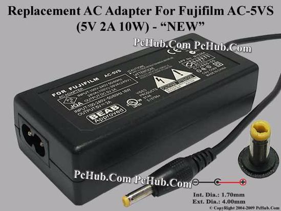 UPH For Fujifilm Camera- AC Adapter AC-5VS, 5V 2A, (1.7/4.0), (2-prong)