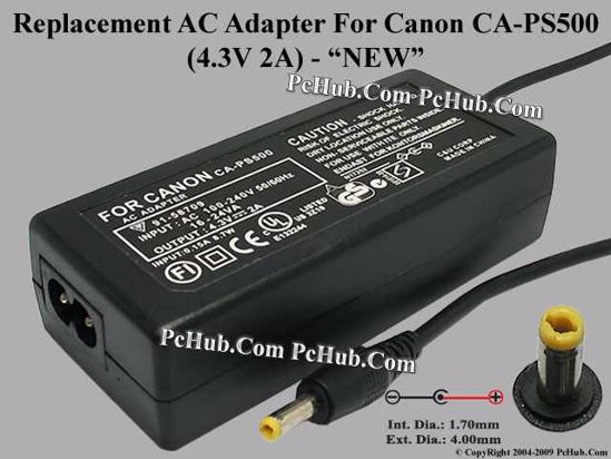 UPH For Canon Camera- AC Adapter 4.3V 2A, 4.0/1.7mm, 2_Prong, New